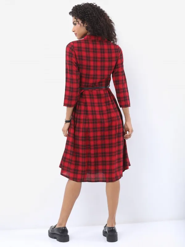 Checked A-Line Dress