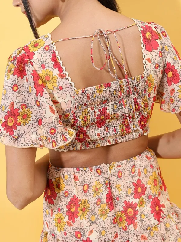 Tokyo Talkies Women Red Printed Fit And Flare Dress