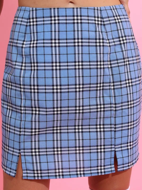 Tokyo Talkies Women Blue Top With Skirt Co-Ords