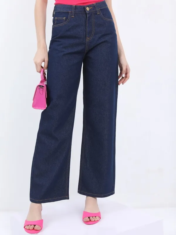  Ketch Women Blue Flared Clean Look Jeans