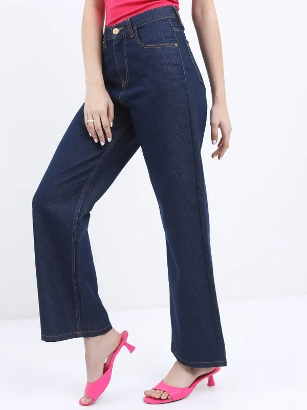  Ketch Women Blue Flared Clean Look Jeans