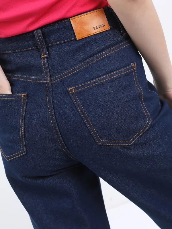  Ketch Women Blue Flared Clean Look Jeans
