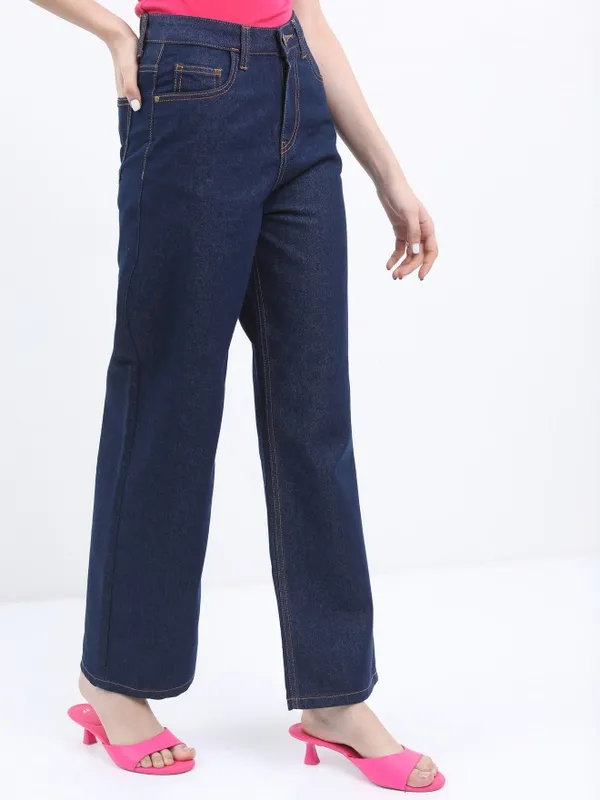  Ketch Women Blue Flared Clean Look Jeans