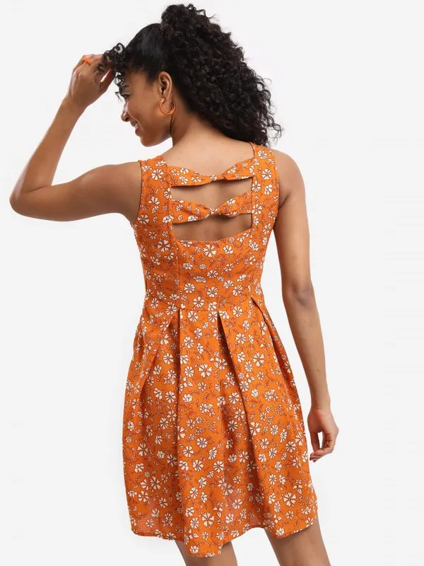  Tokyo Talkies Women Mustard Printed Fit And Flare Dresses