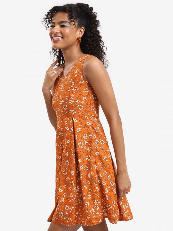  Tokyo Talkies Women Mustard Printed Fit And Flare Dresses