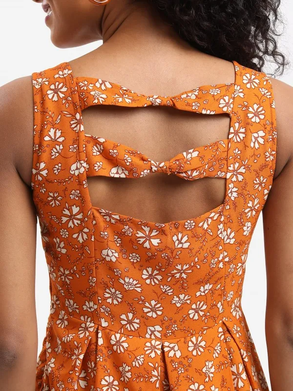  Tokyo Talkies Women Mustard Printed Fit And Flare Dresses