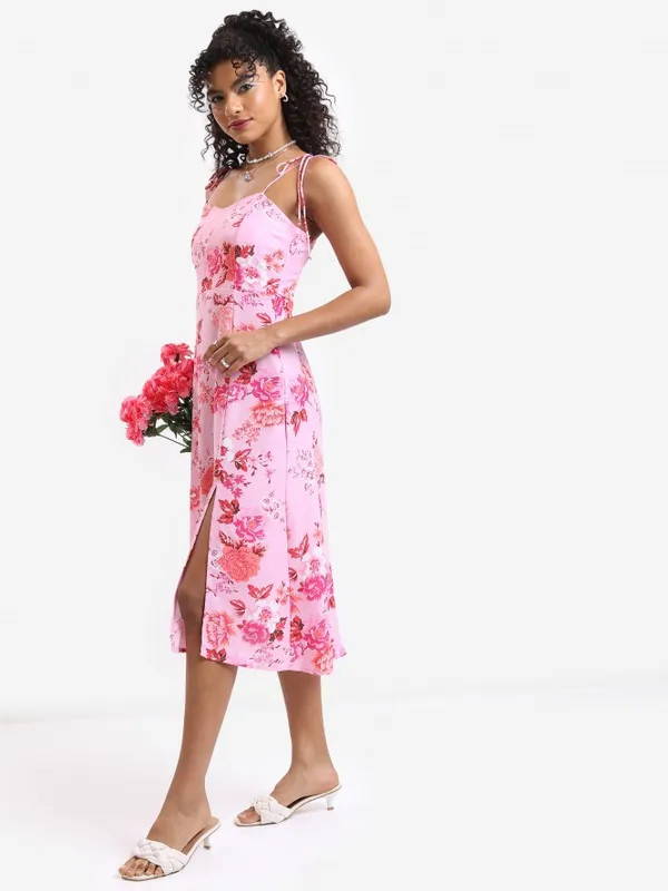  Tokyo Talkies Women Pink Printed A-Line Dresses