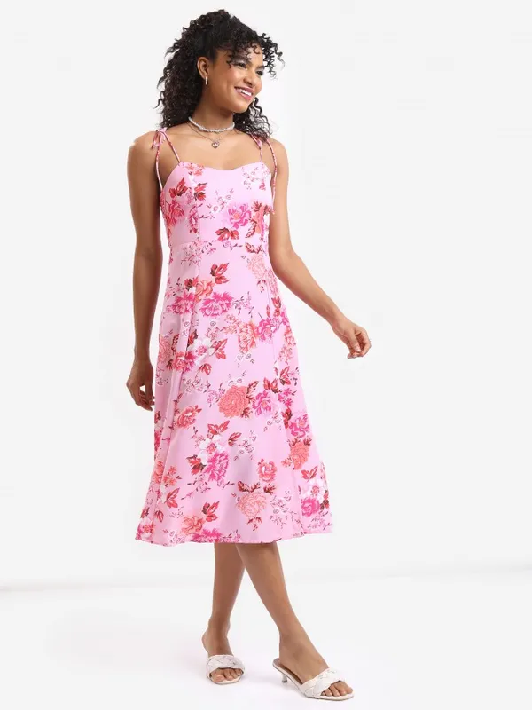  Tokyo Talkies Women Pink Printed A-Line Dresses