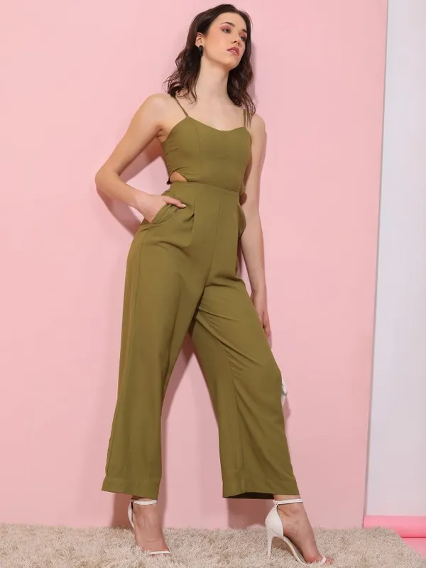 Tokyo Talkies Women Green Solid Jumpsuit