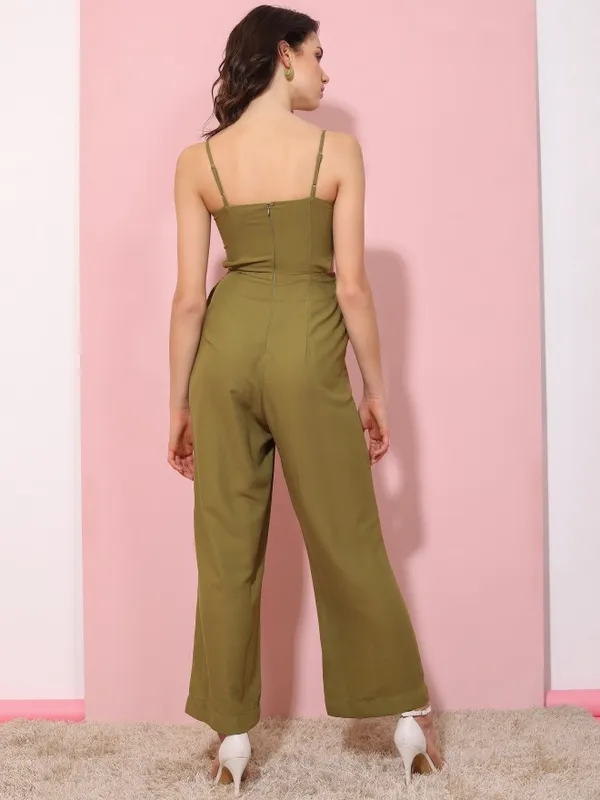 Tokyo Talkies Women Green Solid Jumpsuit