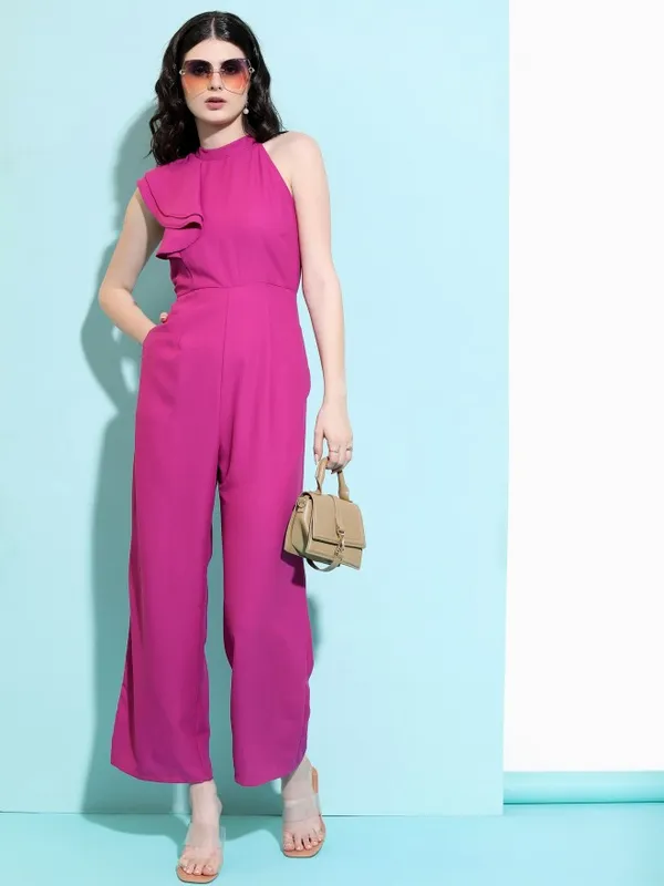  Tokyo Talkies Women Pink Solid Jumpsuits
