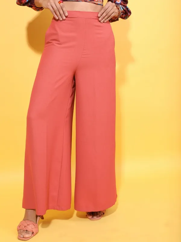  Tokyo Talkies Women Brown Solid Regular Fit Palazzos