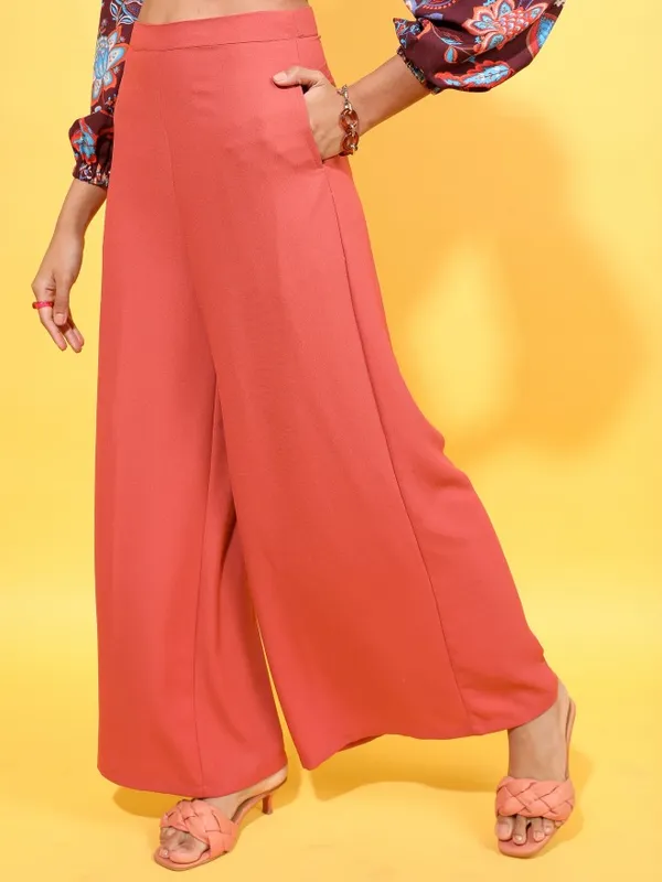  Tokyo Talkies Women Brown Solid Regular Fit Palazzos