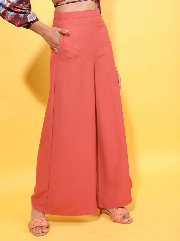  Tokyo Talkies Women Brown Solid Regular Fit Palazzos