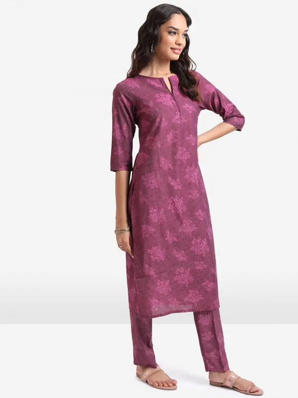  Vishudh Women Purple Printed Kurta Sets