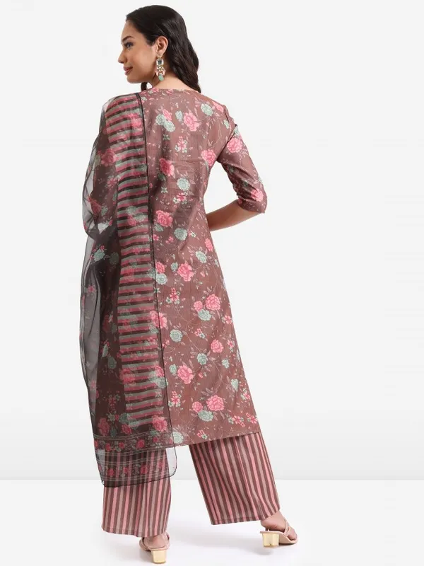  Ketch Women Brown Printed Kurta Sets