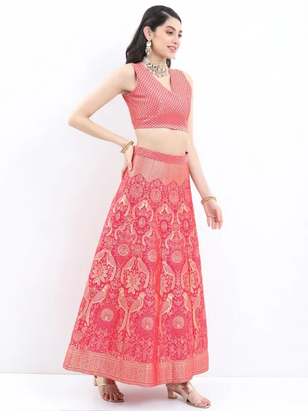  Ketch Women Pink Printed Kurta Sets