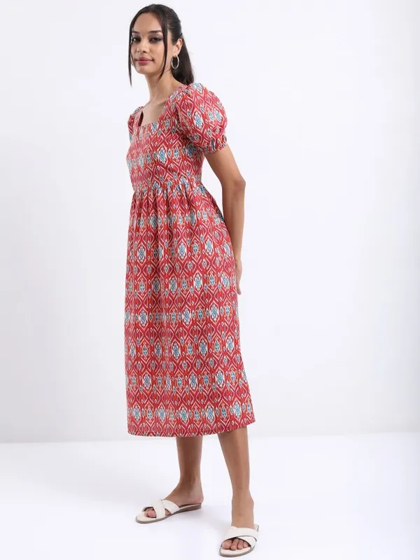 Printed A-Line Dress