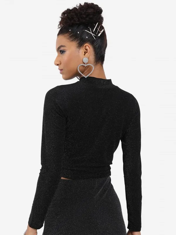  Tokyo Talkies Women Black Printed Regular Tops