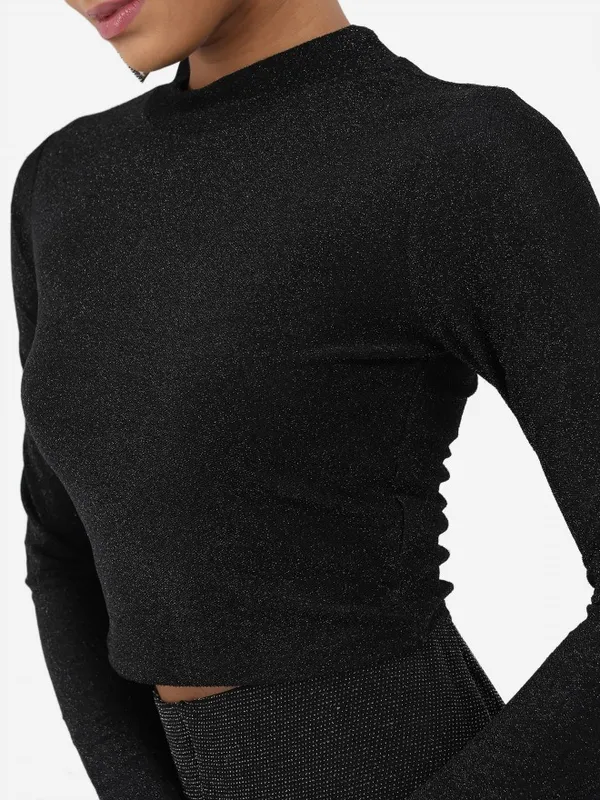  Tokyo Talkies Women Black Printed Regular Tops