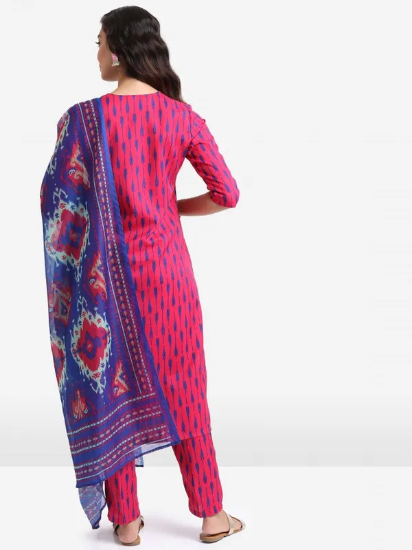  Ketch Women Pink Printed Kurta Sets