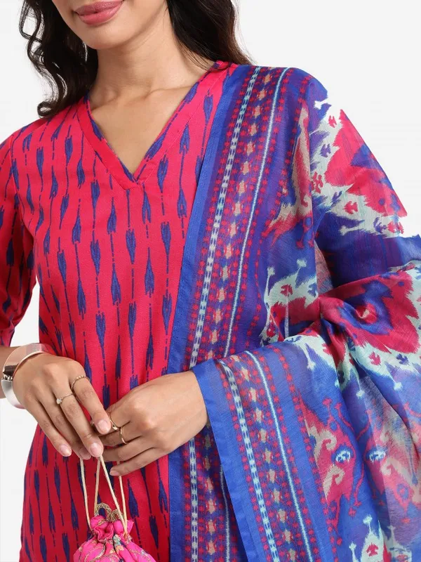  Ketch Women Pink Printed Kurta Sets