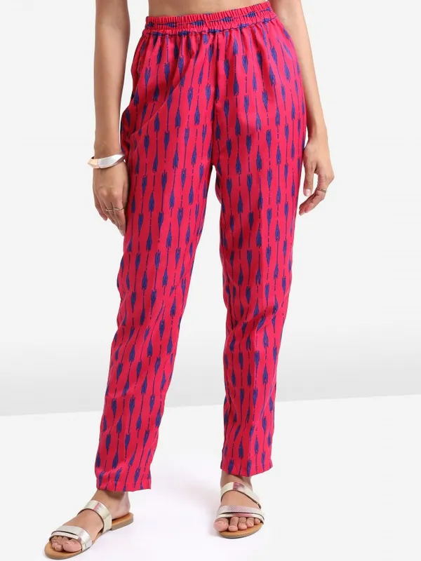  Ketch Women Pink Printed Kurta Sets
