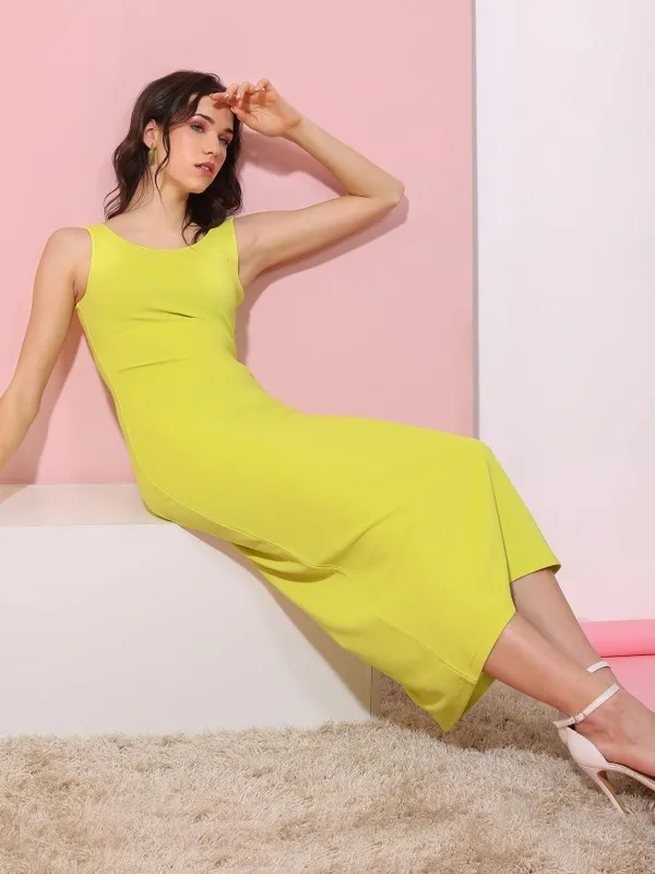  Tokyo Talkies Women Green Solid Maxi Dresses