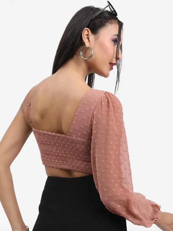  Ketch Women Pink Self Design Regular Tops