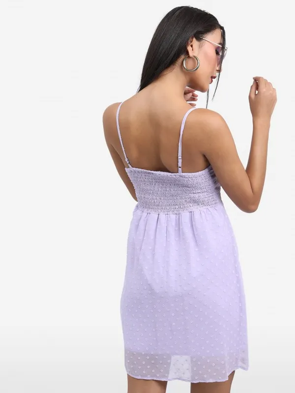  Ketch Women Purple Self Design Fit And Flare Dresses