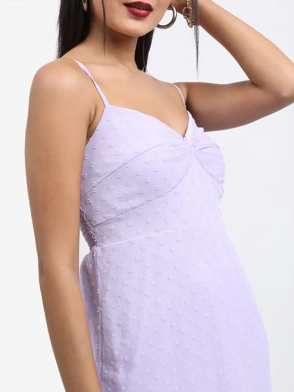  Ketch Women Purple Self Design Fit And Flare Dresses
