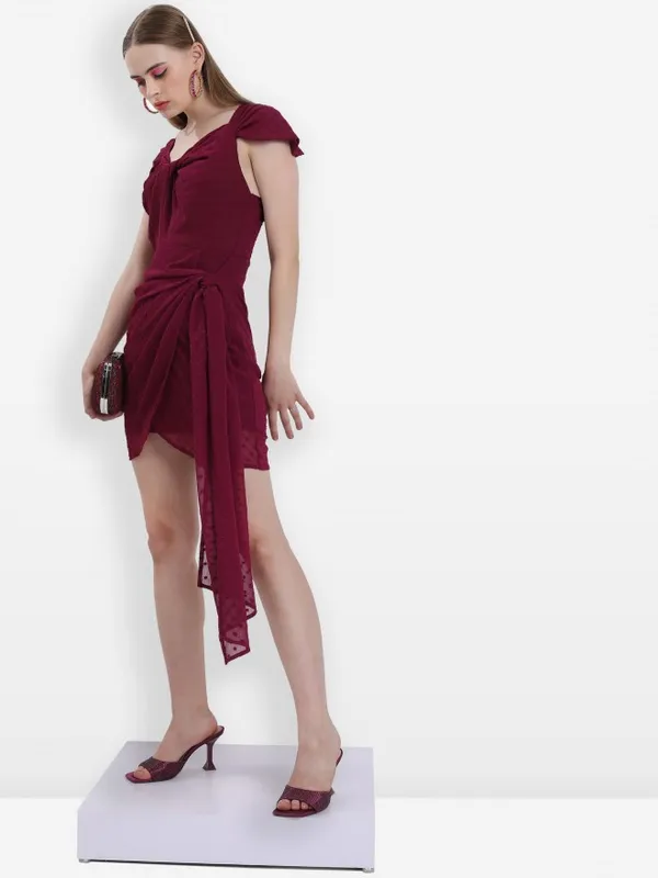 Self Design Fit And Flare Dress