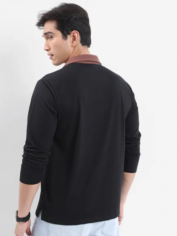 Colourblocked Polo Collar T-shirt