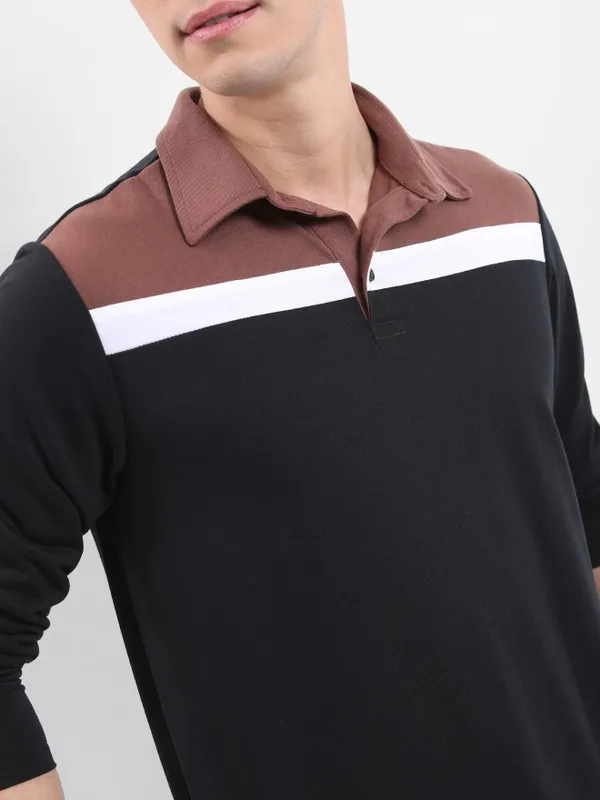 Colourblocked Polo Collar T-shirt