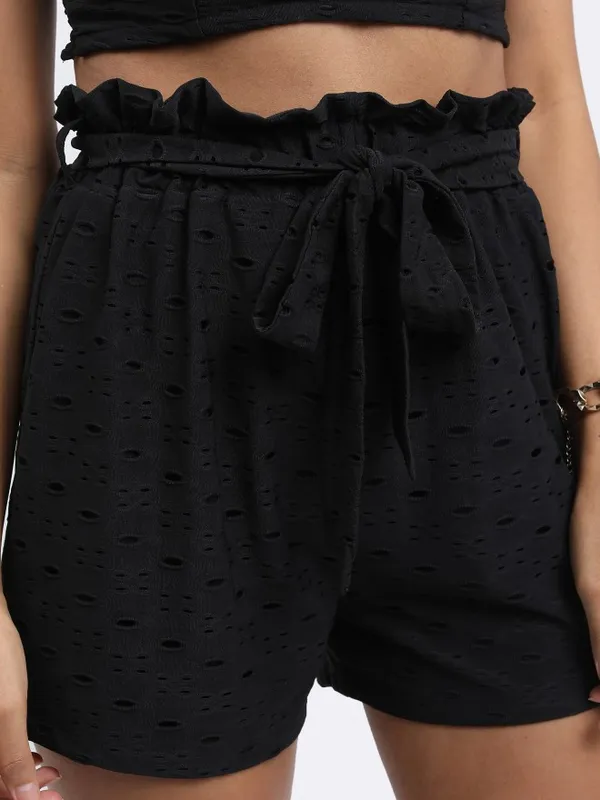  Ketch Women Black Regular Fit Shorts