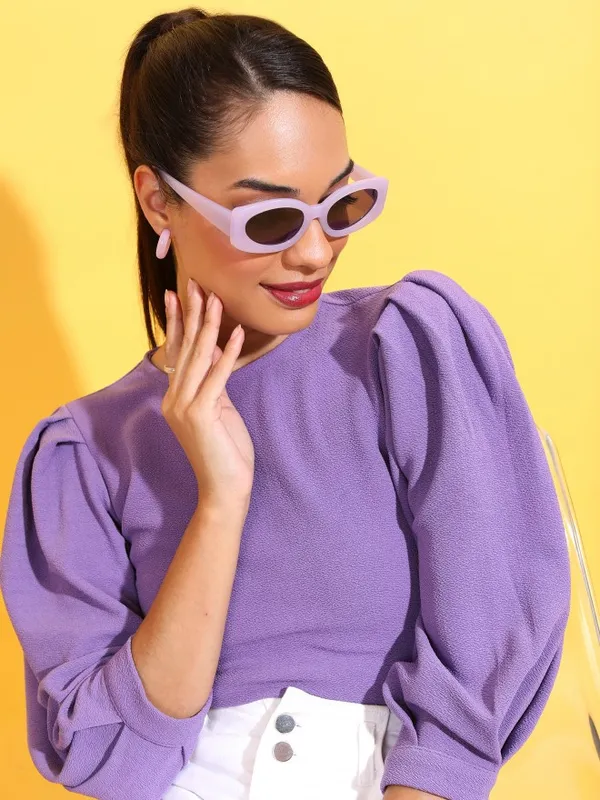  Tokyo Talkies Women Purple Solid Tops