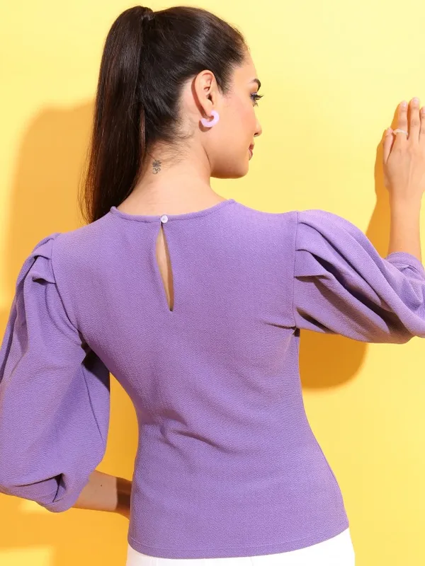  Tokyo Talkies Women Purple Solid Tops