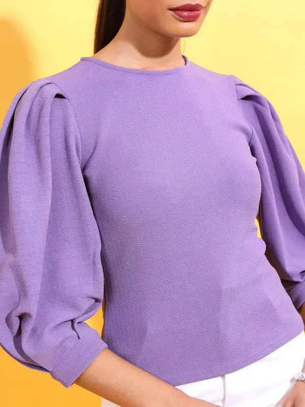  Tokyo Talkies Women Purple Solid Tops