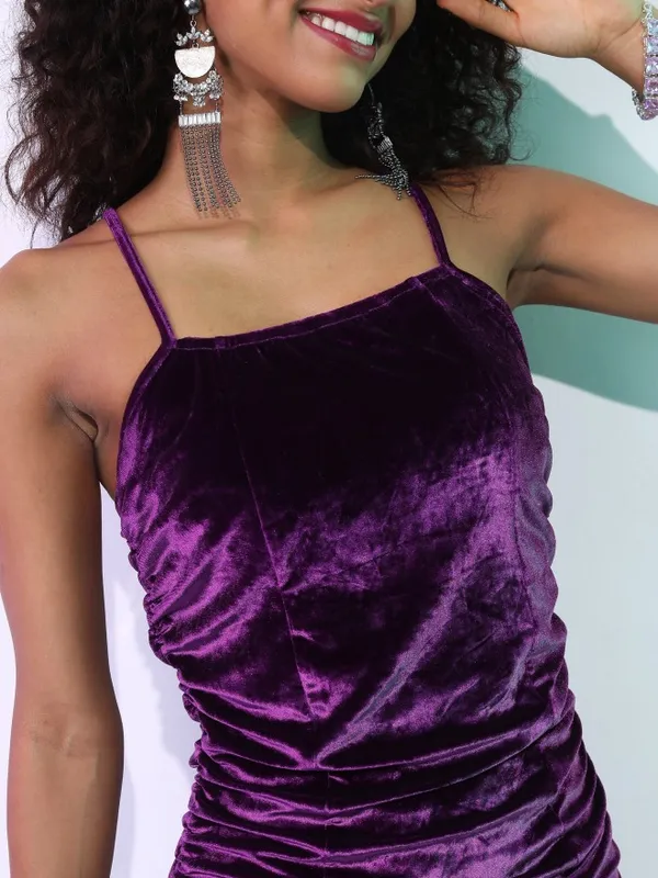  Tokyo Talkies Women Purple Solid Bodycon Dresses