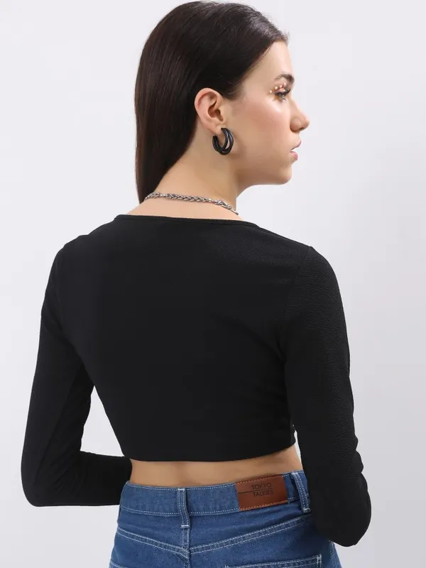  Tokyo Talkies Women Black Solid Tops