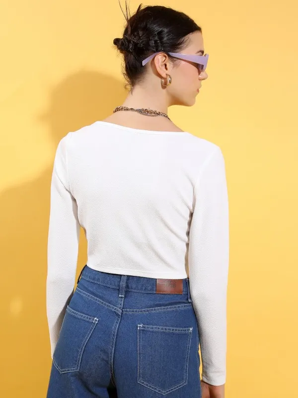  Tokyo Talkies Women White Solid Regular Tops