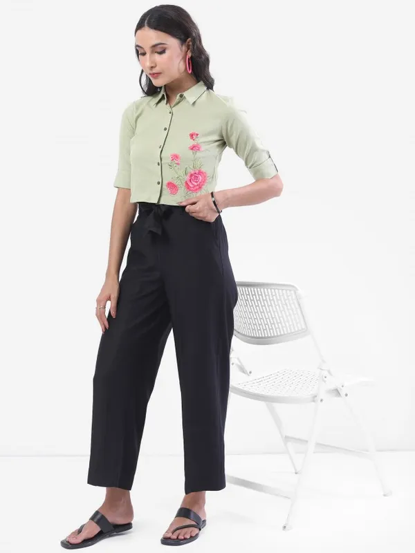 Vishudh Women Black Solid Palazzo