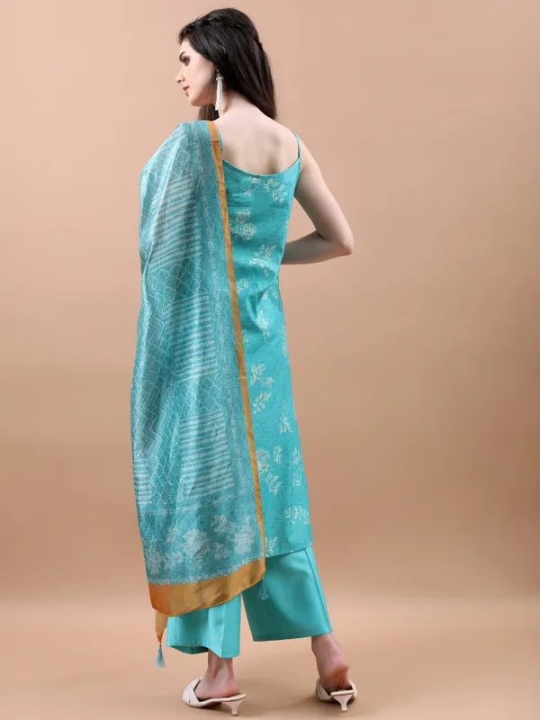  Vishudh Women Turquoise Printed Kurta Sets