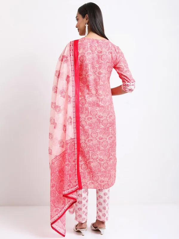  Ketch Women Pink Printed Kurta Sets