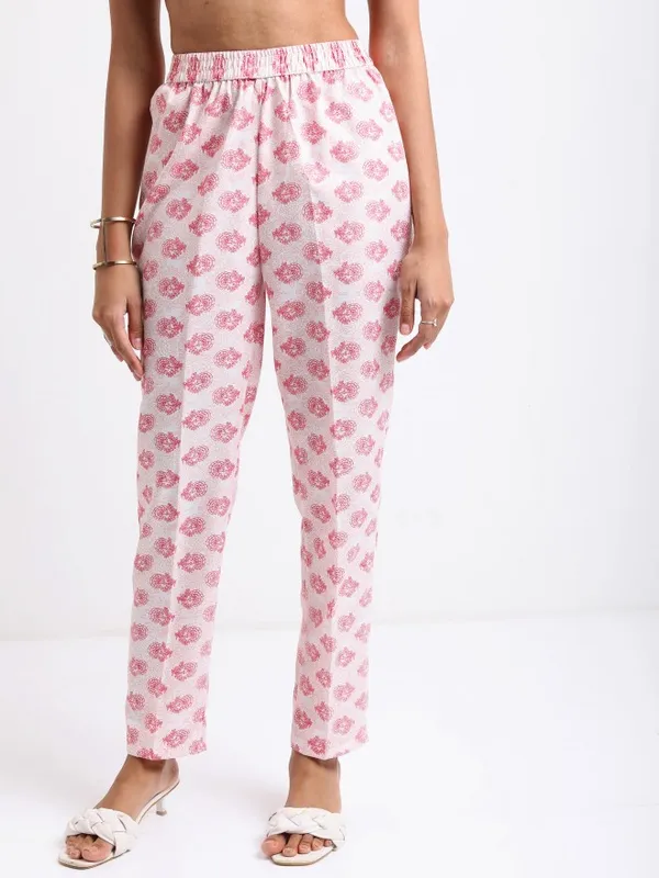  Ketch Women Pink Printed Kurta Sets