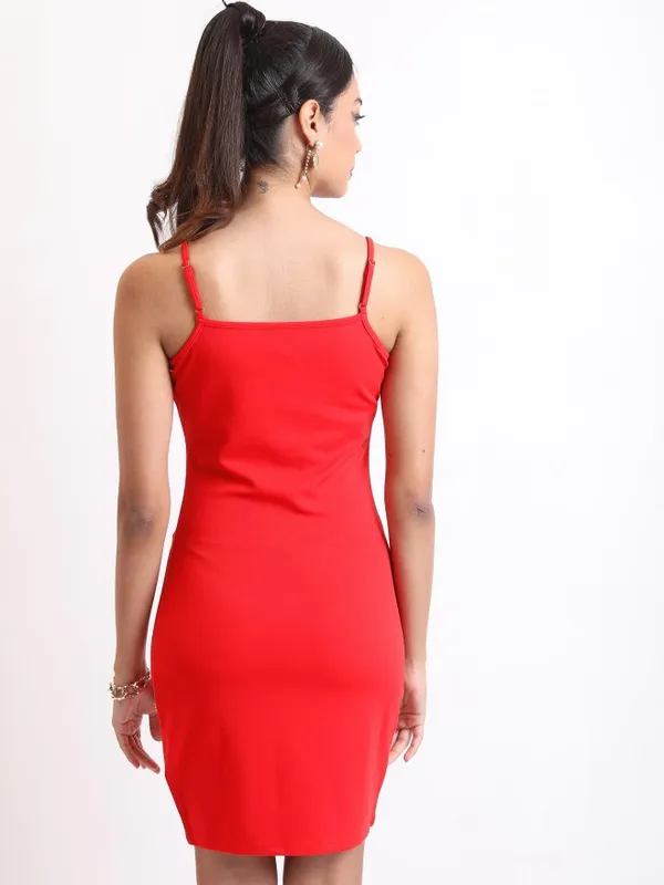  Ketch Women Red Solid Bodycon Dresses