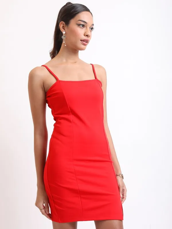  Ketch Women Red Solid Bodycon Dresses