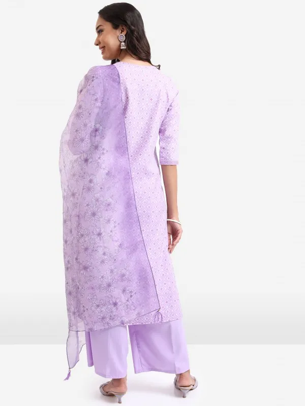  Ketch Women Lavender Printed Kurta Sets