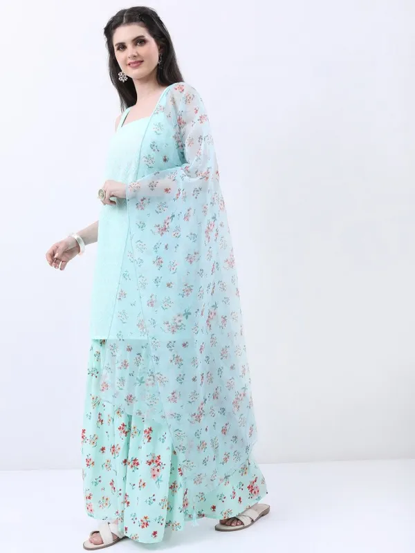 Women Kurta With Sharara And Dupatta