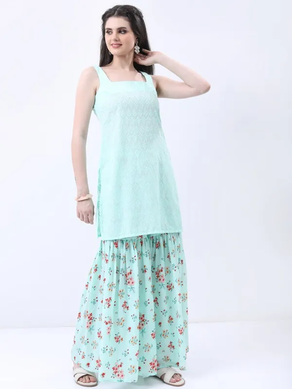 Women Kurta With Sharara And Dupatta